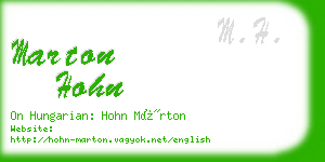 marton hohn business card